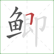 鲫的笔顺第9画：横折