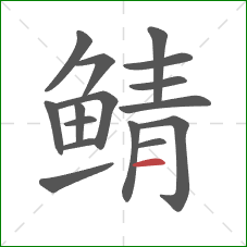 鲭的笔顺第16画：横