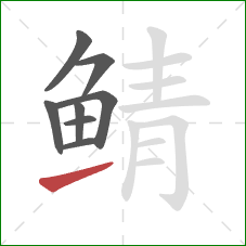 鲭的笔顺第8画：提