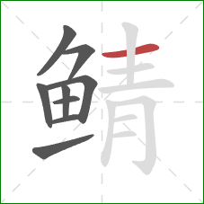 鲭的笔顺第9画：横