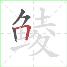 鲮的笔顺第4画：横折