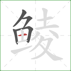 鲮的笔顺第5画：横