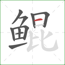 鲲的笔顺第11画：横