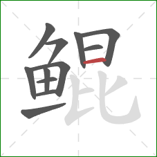 鲲的笔顺第12画：横