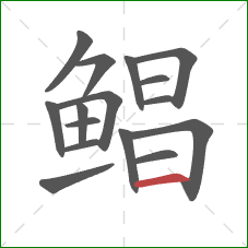 鲳的笔顺第16画：横