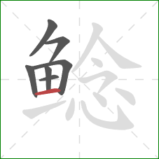 鲶的笔顺第7画：横