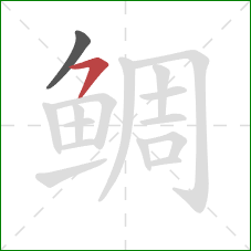 鲷的笔顺第2画：横撇