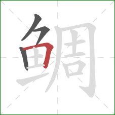 鲷的笔顺第4画：横折