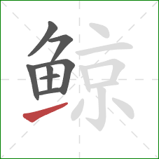 鲸的笔顺第8画:提 鲸的笔顺第8画:提