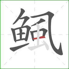 鲺的笔顺第13画：横