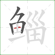 鲻的笔顺第5画：横