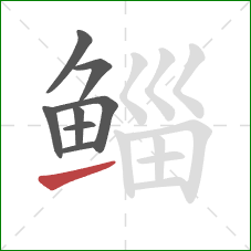 鲻的笔顺第8画：提