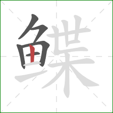 鲽的笔顺第6画：竖