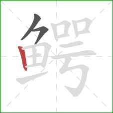鳄的笔顺第3画：竖