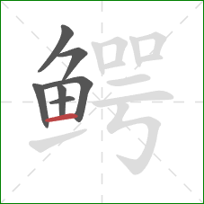 鳄的笔顺第7画：横