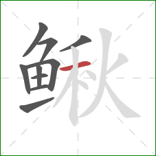鳅的笔顺第10画：横