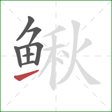 鳅的笔顺第8画：提