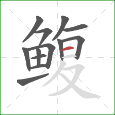 鳆的笔顺第13画：横