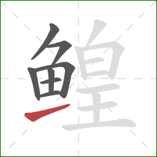 鳇的笔顺第8画：提