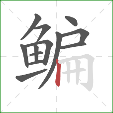 鳊的笔顺第13画：竖