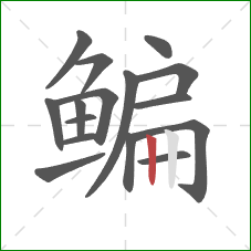 鳊的笔顺第16画：竖