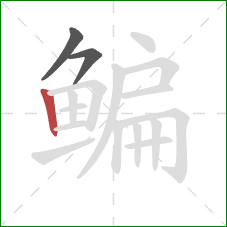 鳊的笔顺第3画：竖