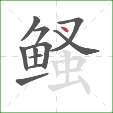 鳋的笔顺第11画：点