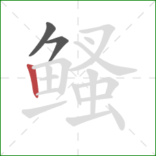 鳋的笔顺第3画：竖