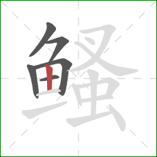 鳋的笔顺第6画：竖