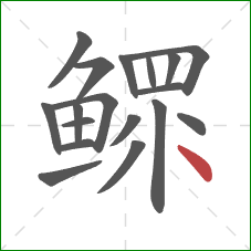鳏的笔顺第18画：点