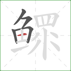 鳏的笔顺第5画：横