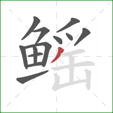 鳐的笔顺第13画：撇