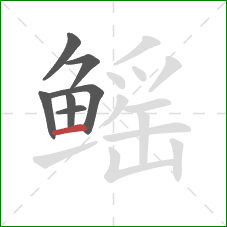 鳐的笔顺第7画：横