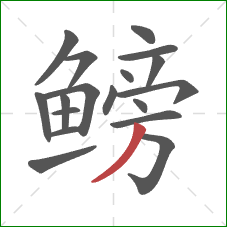 鳑的笔顺第18画：撇