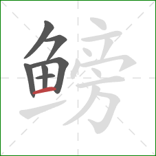 鳑的笔顺第7画：横