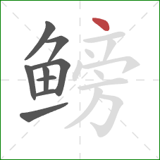 鳑的笔顺第9画：点