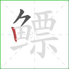 鳔的笔顺第3画：竖