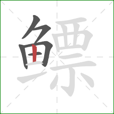 鳔的笔顺第6画：竖