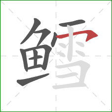 鳕的笔顺第11画：横撇