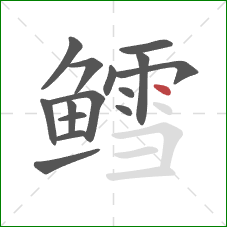 鳕的笔顺第15画：点