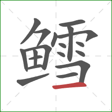 鳕的笔顺第19画：横