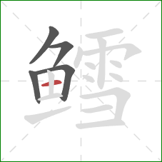 鳕的笔顺第5画：横