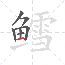 鳕的笔顺第7画：横