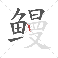 鳗的笔顺第13画：竖