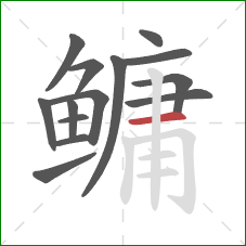 鳙的笔顺第14画：横