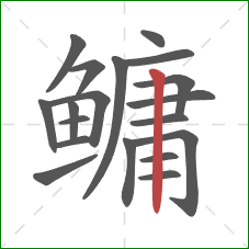 鳙的笔顺第19画：竖