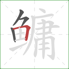 鳙的笔顺第4画：横折