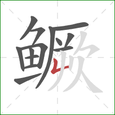 鳜的笔顺第14画：竖折