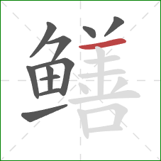 鳝的笔顺第11画：横