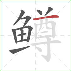 鳟的笔顺第11画：横
